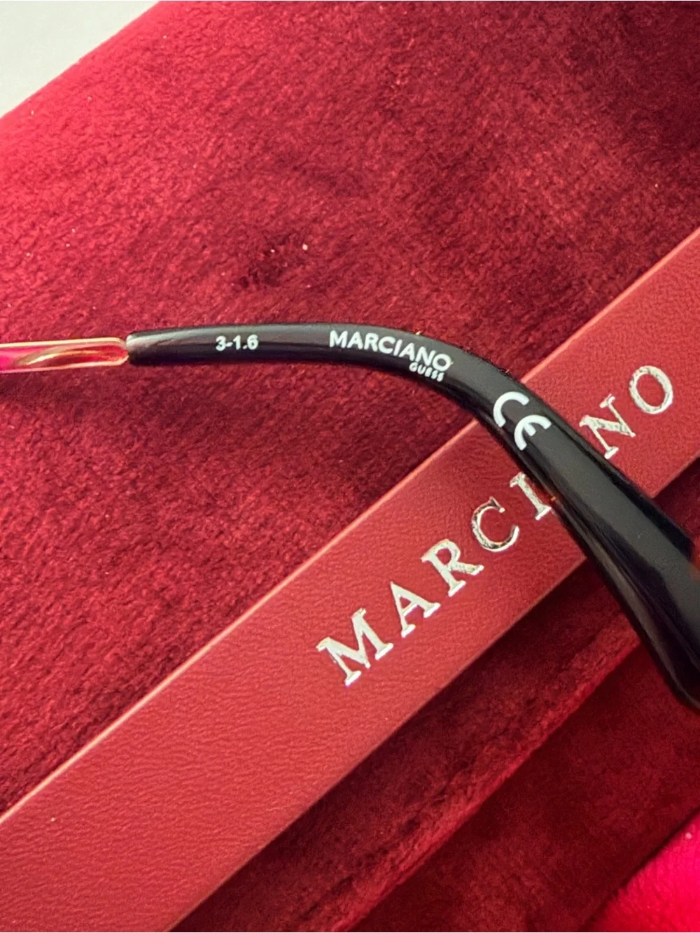 Marciano Gold Aviator Sunglasses with Burgundy Velvet Case and box